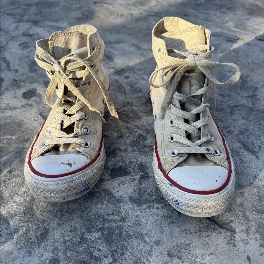 Converse Chuck Taylor Vintage High-Top Canvas Sneakers Off White size 7.5